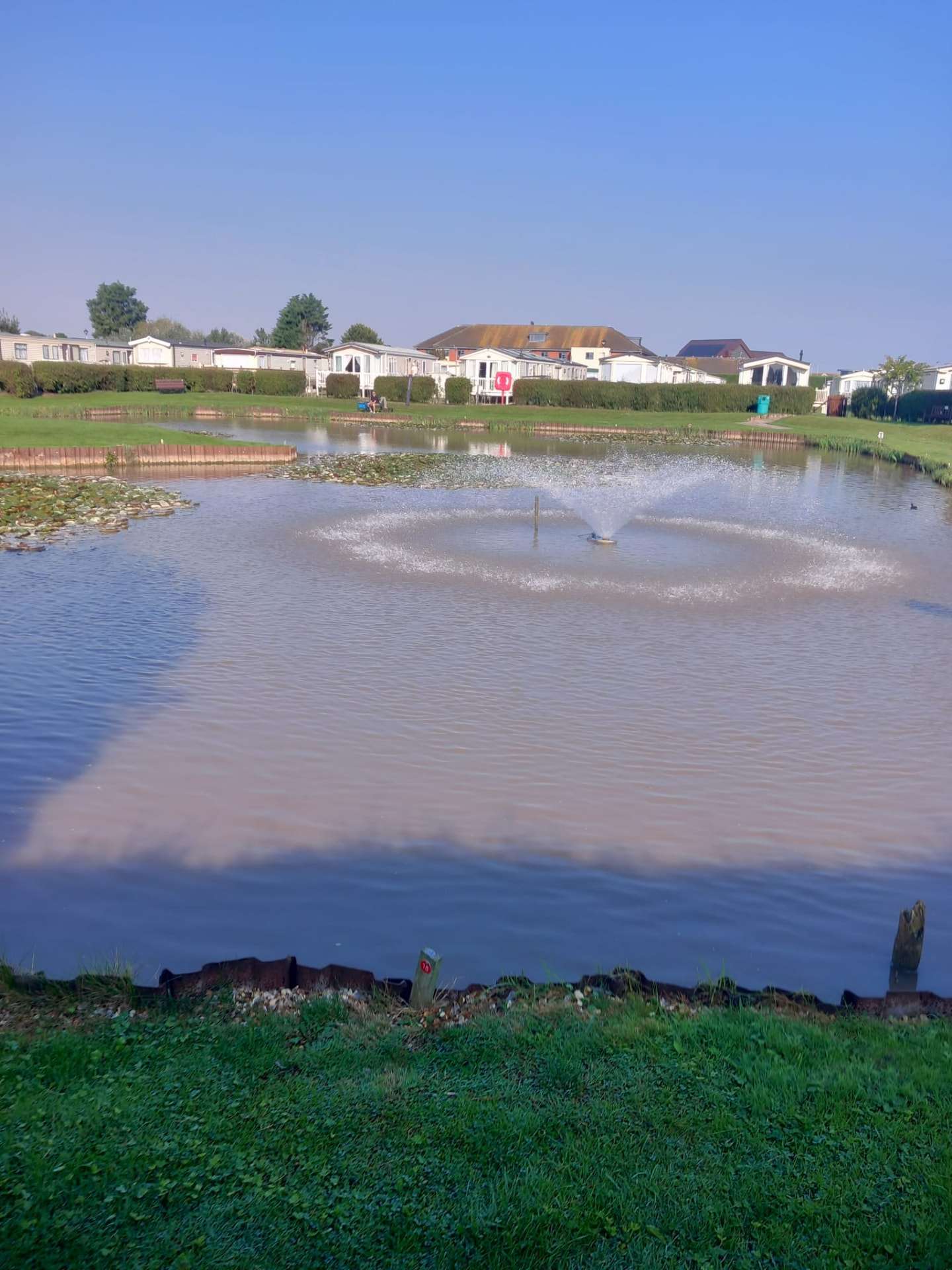 Fishing lake at Towervans Caravan Park, Mablethorpe